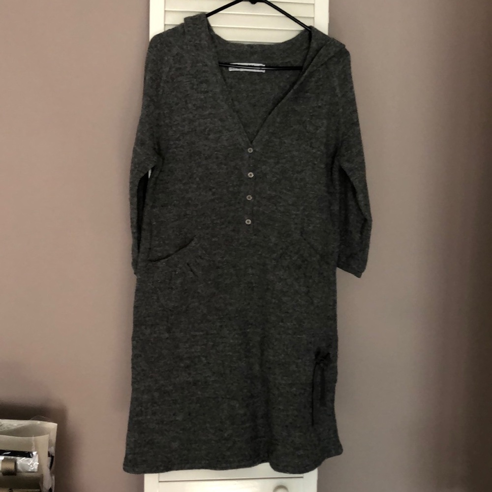 Zara gray hooded sweater dress